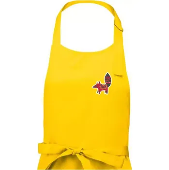 Kuchyňská zástěra Folklor na prsu liška - Pánská zástěra na vaření - Univerzální velikost ( Žlutá )