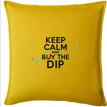 Polštář Zeleno červený graf Keep Calm and Buy the Dip - Polštář 50x50 - 50x50 - Pouze potah ( Žlutá )