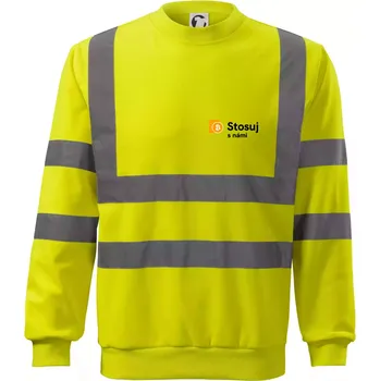 Pánská mikina Štosuj s námi - logo na prsu - Reflexní mikina - 3XL ( Neonově žlutá )