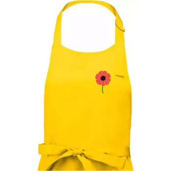 Kuchyňská zástěra Vlčí mák ikonka na prsu - Dámská zástěra na vaření - Univerzální velikost ( Žlutá )