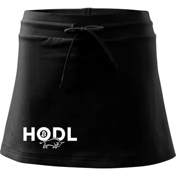 Dámská sukně Hodl, nápis a býk - Sportovní sukně - two in one - XL ( Černá )