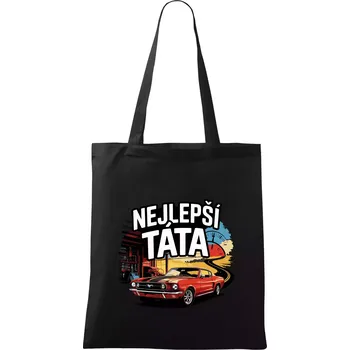 Nákupní taška Nejlepší táta - americké auto - Taška bavlněná - 42 x 38 cm ( Černá )