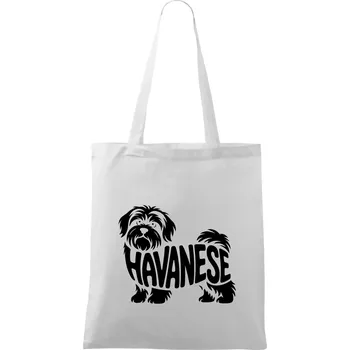 Havanese nápis v těle - Taška bavlněná - 42 x 38 cm ( Bílá )