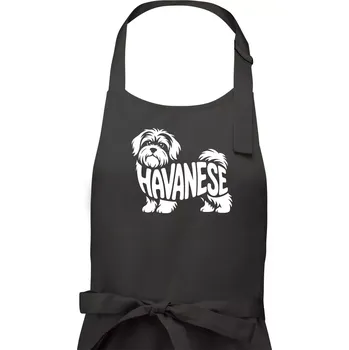 Kuchyňská zástěra Havanese nápis v těle - Dámská zástěra na vaření - Univerzální velikost ( Tmavá břidlice (šedá se zeleným nádechem) )