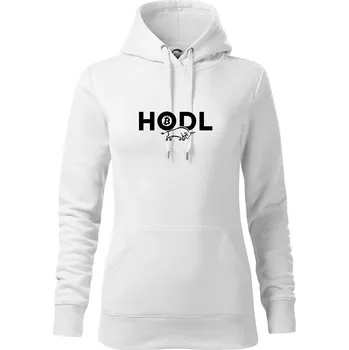 Dámská mikina Hodl, nápis a býk - Mikina dámská Cape s kapucí - XS ( Bílá )