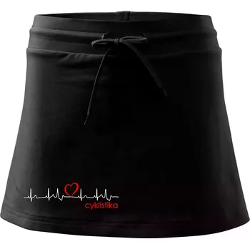 Dámské oblečení Moje srdce bije pro cyklistiku - Sportovní sukně - two in one - L ( Černá )