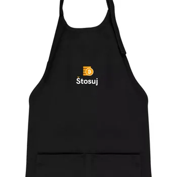 Kuchyňská zástěra Stosuj - logo čtvercové - Dětská zástěra na vaření - Univerzální velikost ( Černá )