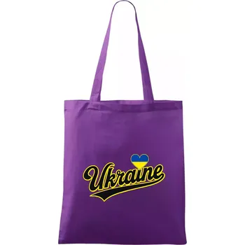 Ukraine - nápis černý - Taška bavlněná - 42 x 38 cm ( Fialová )