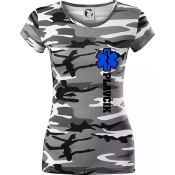 Dámské tričko Hvězda života - Plavčík - Dámské maskáčové triko - XS ( Šedý maskáč )