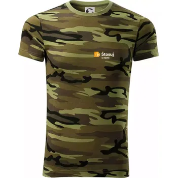 Pánské tričko Štosuj s námi - logo na prsu - Army CAMOUFLAGE - XS ( Zelený maskáč )