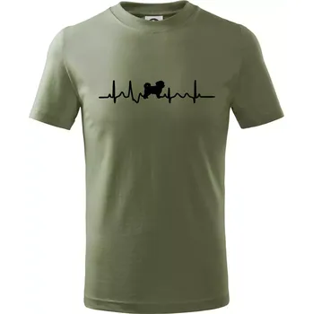 Havanský psík ekg - Tričko dětské bavlněné - 158 cm/12 let ( Khaki )