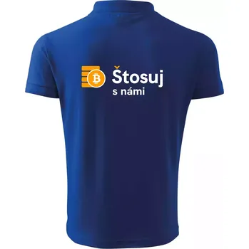 Pánská košile Štosuj s námi - logo velké - Polokošile pánská Pique Polo 203 - 2XL ( Královská modrá )