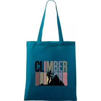 Climber - pruhy barevné - Taška bavlněná - 42 x 38 cm ( Petrolejová )