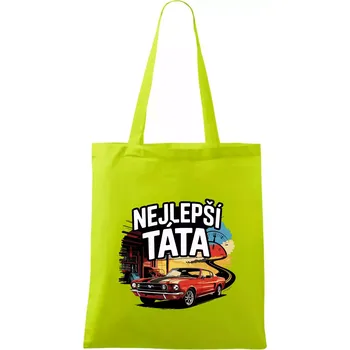 Nejlepší táta - americké auto - Taška bavlněná - 42 x 38 cm ( Limetková )