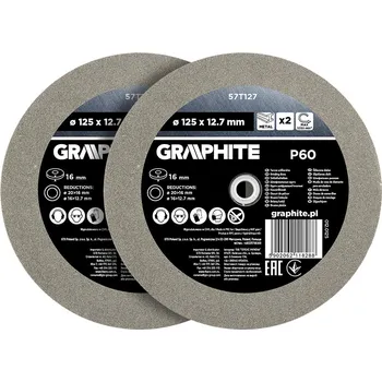 Brusný kotouč Graphite Brusné kotouče 125 x 20/16/12,7 x 16 mm, P60, 2 ks. 57T127