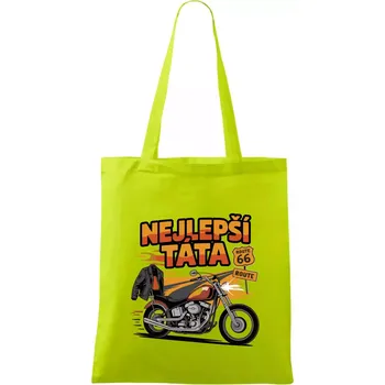 Nejlepší táta - motorka - chopper - Taška bavlněná - 42 x 38 cm ( Limetková )