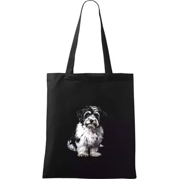 Nákupní taška Havanský psík černá fotka - Taška bavlněná - 42 x 38 cm ( Černá )