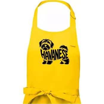 Kuchyňská zástěra Havanese nápis v těle - Dámská zástěra na vaření - Univerzální velikost ( Žlutá )