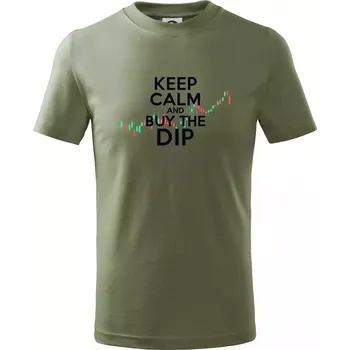 Zeleno červený graf Keep Calm and Buy the Dip - Tričko dětské bavlněné - 122 cm/6 let ( Khaki )
