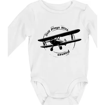 Still Plays With Planes - Body kojenecké s dlouhým rukávem - Dlouhý r. do 3 měs ( Bílá )