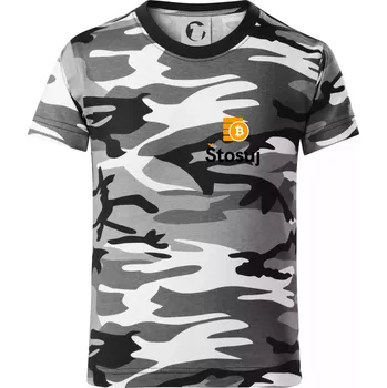 Chlapecké tričko Štosuj - Logo na prso + záda - Dětské maskáčové triko - 122 cm/6 let ( Šedý maskáč )