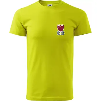 Pánské tričko Folklor na prsu květina čtyřlistá - Klasické pánské triko vyšší gramáže - 2XL ( Limetková )