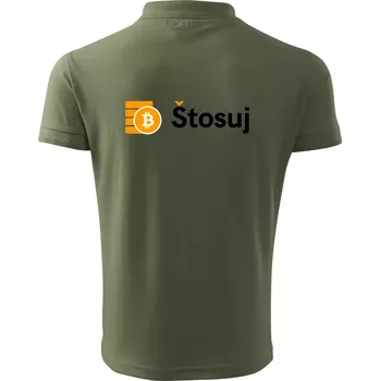 Pánská košile Štosuj - Logo na prsou - Polokošile pánská Pique Polo 203 - M ( Khaki )