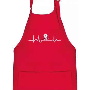 Kuchyňská zástěra EKG zahrada - kytka - Dětská zástěra na vaření - Univerzální velikost ( Červená )