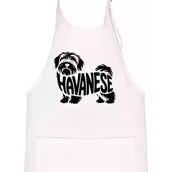 Kuchyňská zástěra Havanese nápis v těle - Dětská zástěra na vaření - Univerzální velikost ( Bílá )