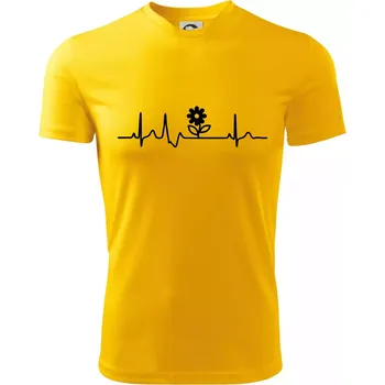 EKG zahrada - kytka - Dětské triko sportovní (dresovina) - 158 cm/12 let ( Žlutá )