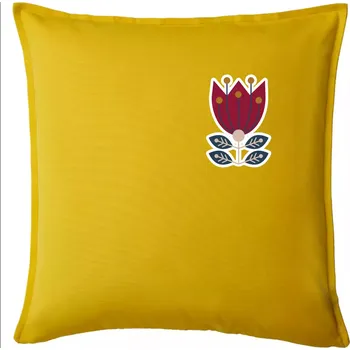 Polštář Folklor na prsu květina čtyřlistá - Polštář 50x50 - 50x50 - Pouze potah ( Žlutá )