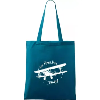 Still Plays With Planes - Taška bavlněná - 42 x 38 cm ( Petrolejová )