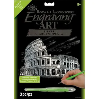 omalovánky Škrábací obrázek stříbrný Koloseum