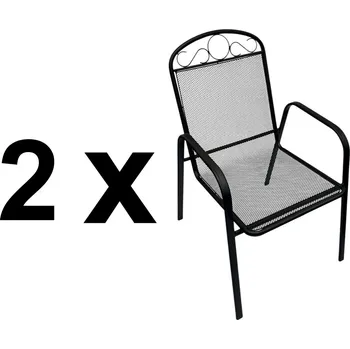 VerDesign Set 2 ks BABU zahradní kovové křeslo, černý antracit