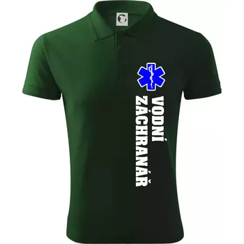 Pánská košile Rescue - Vodní záchranář - Polokošile pánská Pique Polo 203 - 5XL ( Lahvově zelená )
