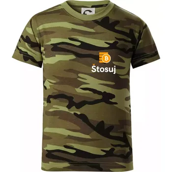 Chlapecké tričko Štosuj - Logo na prso + záda - Dětské maskáčové triko - 122 cm/6 let ( Zelený maskáč )