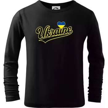 Chlapecké tričko Ukraine - nápis černý - Triko dětské Long Sleeve - 122 cm/6 let ( Černá )