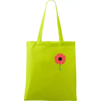 Vlčí mák ikonka na prsu - Taška bavlněná - 42 x 38 cm ( Limetková )