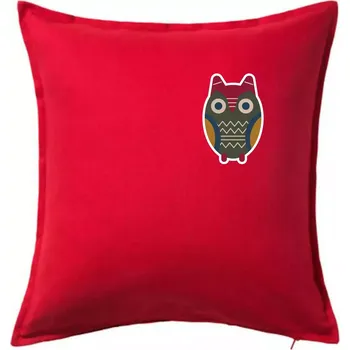 Polštář Folklor na prsu sova - Polštář 50x50 - 50x50 - Pouze potah ( Červená )