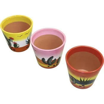 Květináč Obal na květináč keramický Mexico Ø 9,5 cm, různé motivy