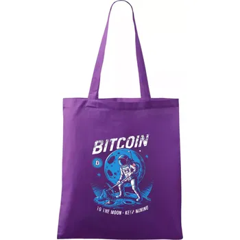 Botcoin to the moon - keep mining - Taška bavlněná - 42 x 38 cm ( Fialová )
