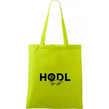 Hodl, nápis a býk - Taška bavlněná - 42 x 38 cm ( Limetková )
