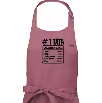 Kuchyňská zástěra Životní fakta - Táta - Pánská zástěra na vaření - Univerzální velikost ( Starorůžová )