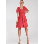 Oranžové tylové šaty s krátkým rukávem M1206 Orange Velikost: S/M