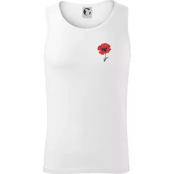 Vlčí mák kreslený na prsu - Tílko pánské Core - S ( Bílá )