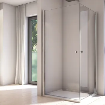 Ronal SOLINO SOL1 G+D sprchový kout čtvercový 100x100 cm Profil: Černá, Sklo: Hladké čiré, Rozměr: 100x100 cm