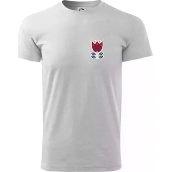 Pánské tričko Folklor na prsu květina čtyřlistá - Triko extra velké (5-8XL) - 8XL ( Světlešedý Melír )