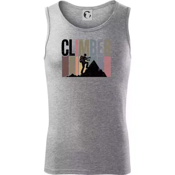 Climber - pruhy barevné - Tílko pánské Core - XL ( Tmavě šedý melír )