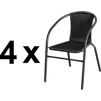 VerDesign Set 4 ks BISTRO zahradní židle, černý ratan