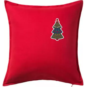 Polštář Folklor na prsu vánoční stromek - Polštář 50x50 - 50x50 - Pouze potah ( Červená )